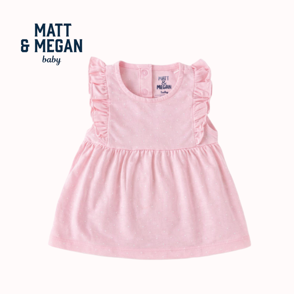 MATT & MEGAN BABY GIRL FROCK WITH BUILT IN ROMPER