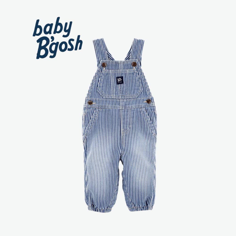 BABY B'GOSH BLUE STRIPED DENIM DUNGAREES
