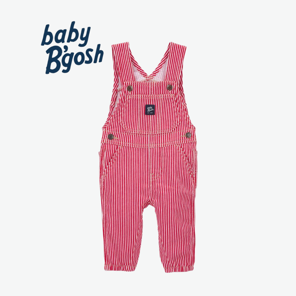BABY B'GOSH PINK STRIPED DUNGAREES
