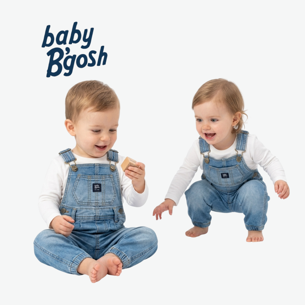 BABY B'GOSH LIGHT WASH DENIM DUNGAREES