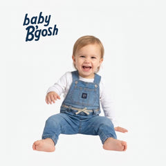 BABY B'GOSH LIGHT BLUE DENIM DUNGAREES WITH GLITTER BELT