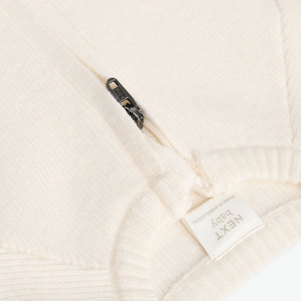 NEXT CREAM FULL-ZIP KNIT CARDIGAN