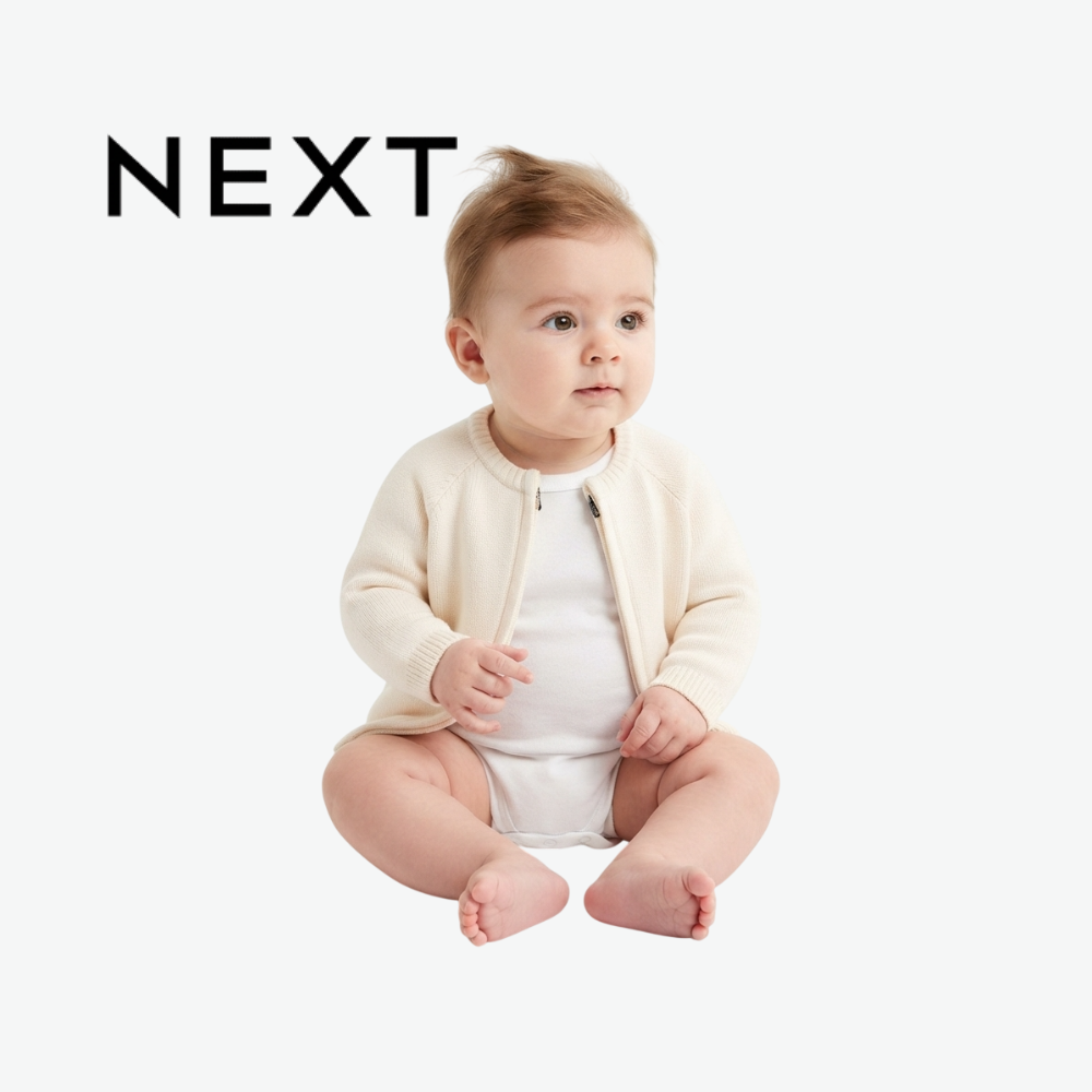 NEXT CREAM FULL-ZIP KNIT CARDIGAN