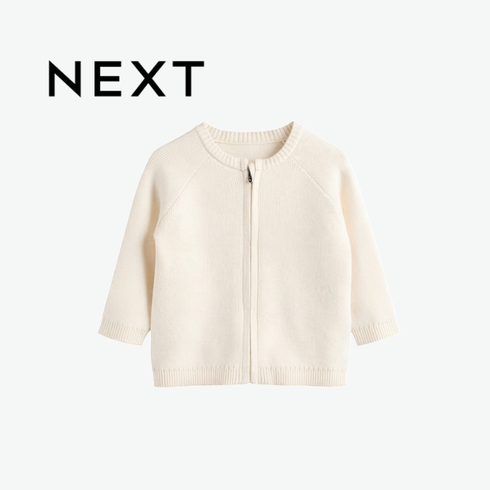 NEXT CREAM FULL-ZIP KNIT CARDIGAN