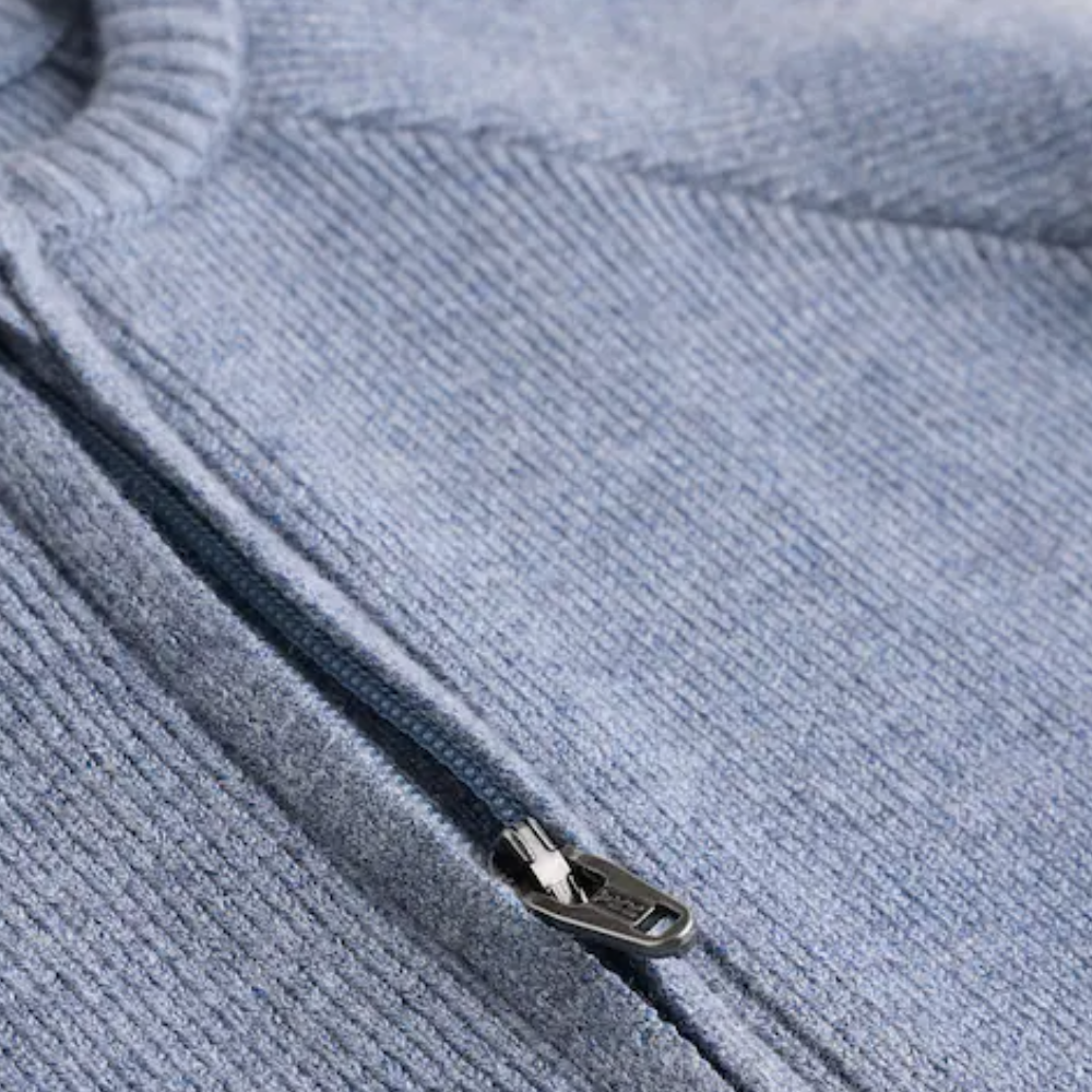 NEXT SLATE BLUE FULL-ZIP KNIT CARDIGAN