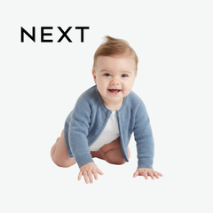 NEXT SLATE BLUE FULL-ZIP KNIT CARDIGAN