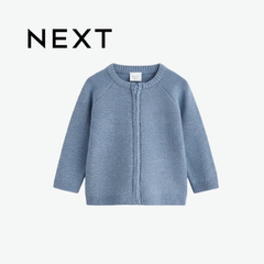 NEXT SLATE BLUE FULL-ZIP KNIT CARDIGAN