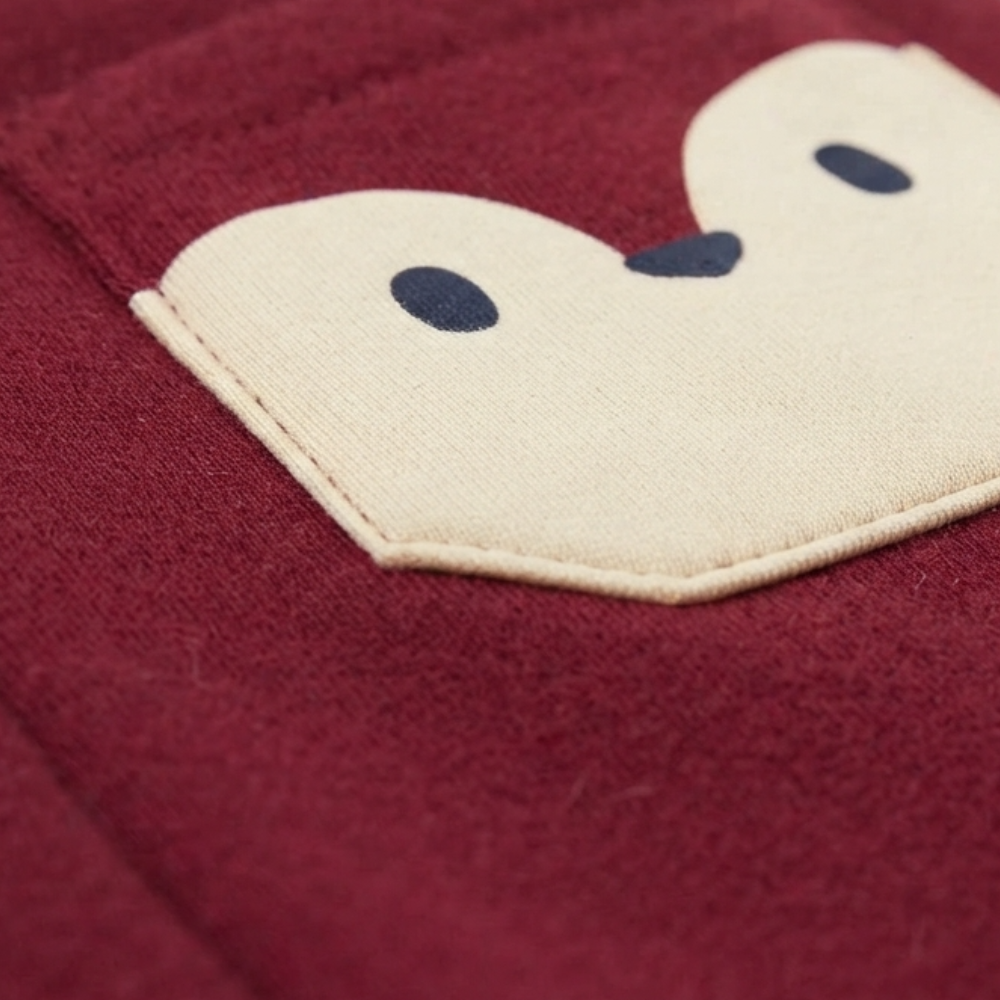 PRÉNATAL BURGUNDY BEAR-POCKET SWEATPANTS