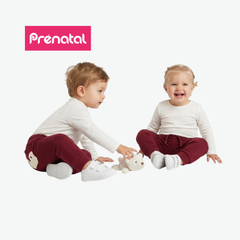 PRÉNATAL BURGUNDY BEAR-POCKET SWEATPANTS