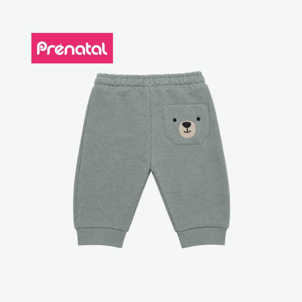 PRÉNATAL SAGE GREEN BEAR-POCKET SWEATPANTS