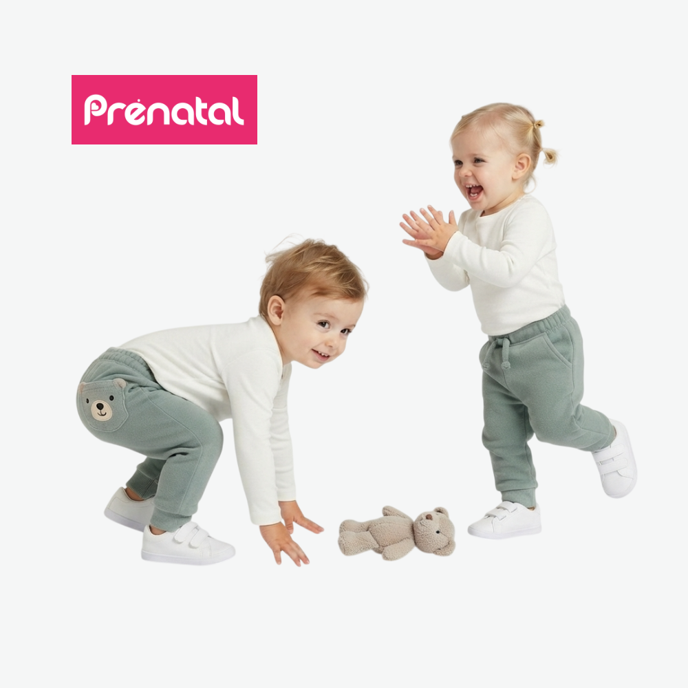 PRÉNATAL SAGE GREEN BEAR-POCKET SWEATPANTS