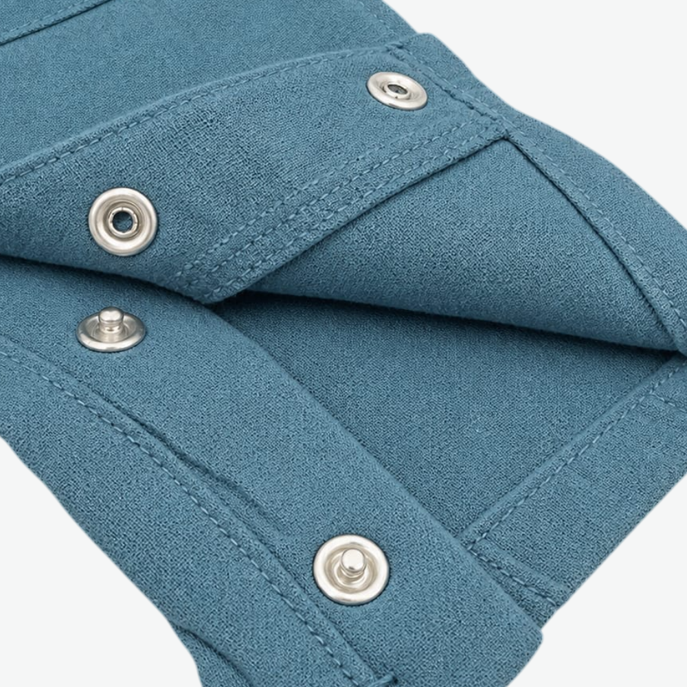 CARTER'S DUSTY TEAL BLUE GAUZE BUTTON-FRONT JUMPSUIT