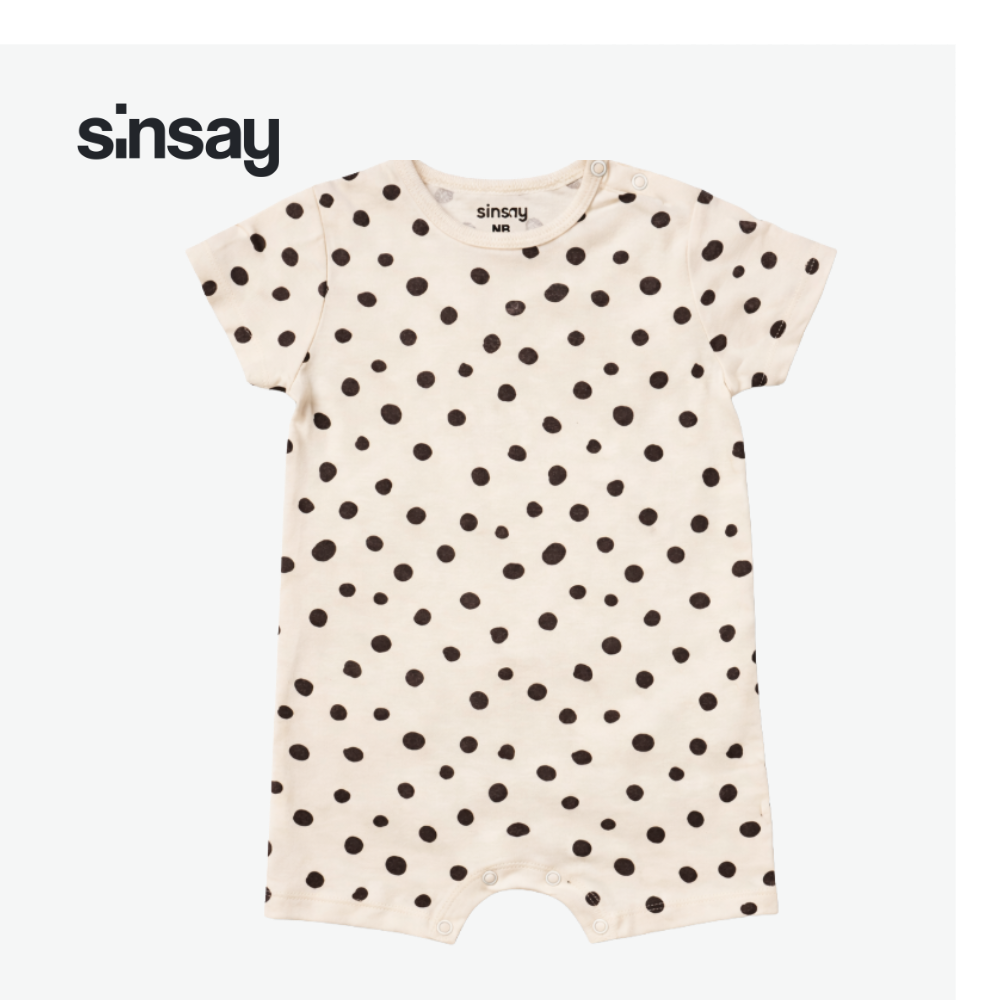 SINSAY COTTON PRINTED ROMPER DOTTED