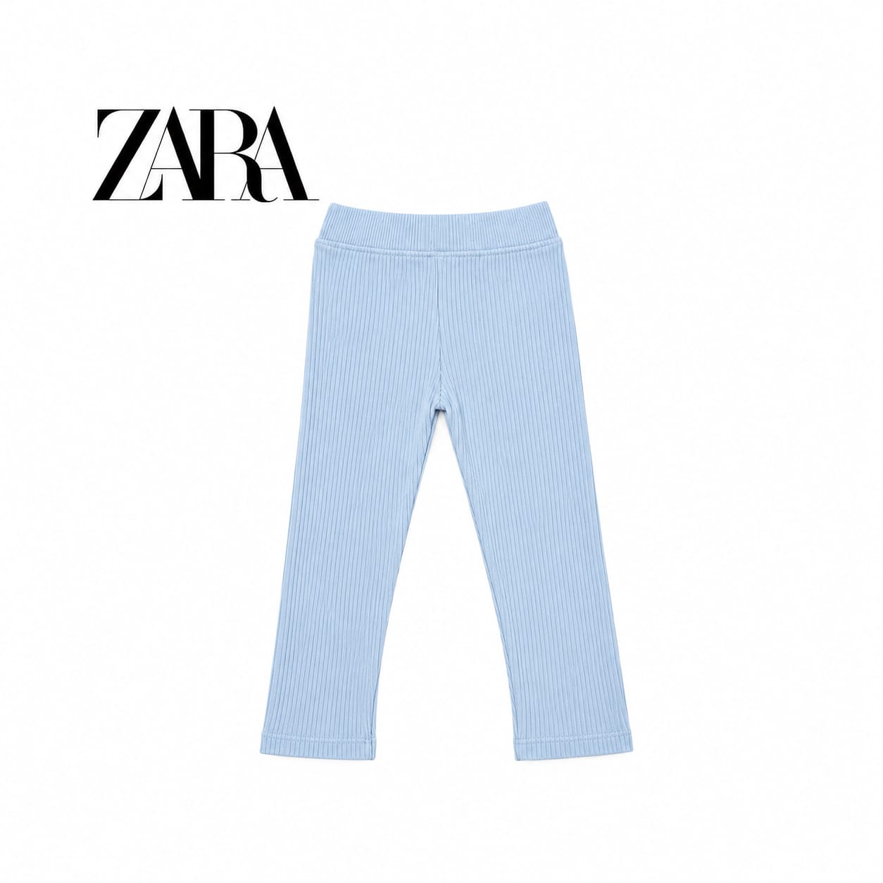 ZARA LIGHT BLUE RIBBED WARM LEGGINGS