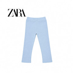 ZARA LIGHT BLUE RIBBED WARM LEGGINGS