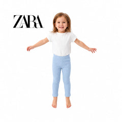 ZARA LIGHT BLUE RIBBED WARM LEGGINGS