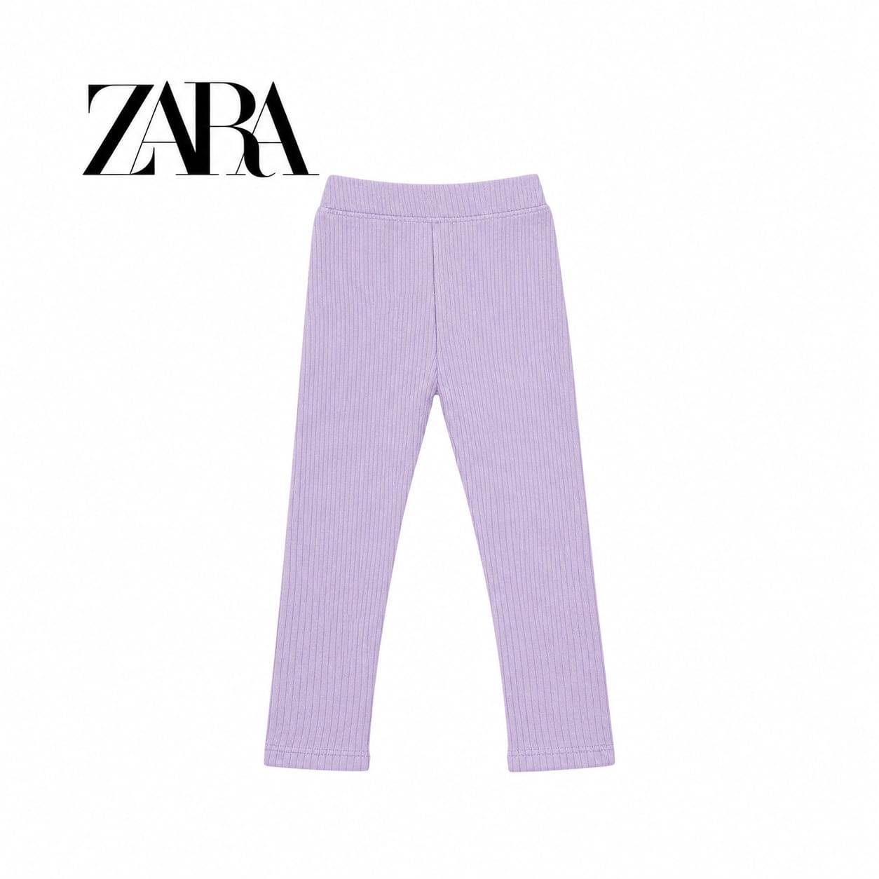 ZARA LILAC RIBBED WARM LEGGINGS