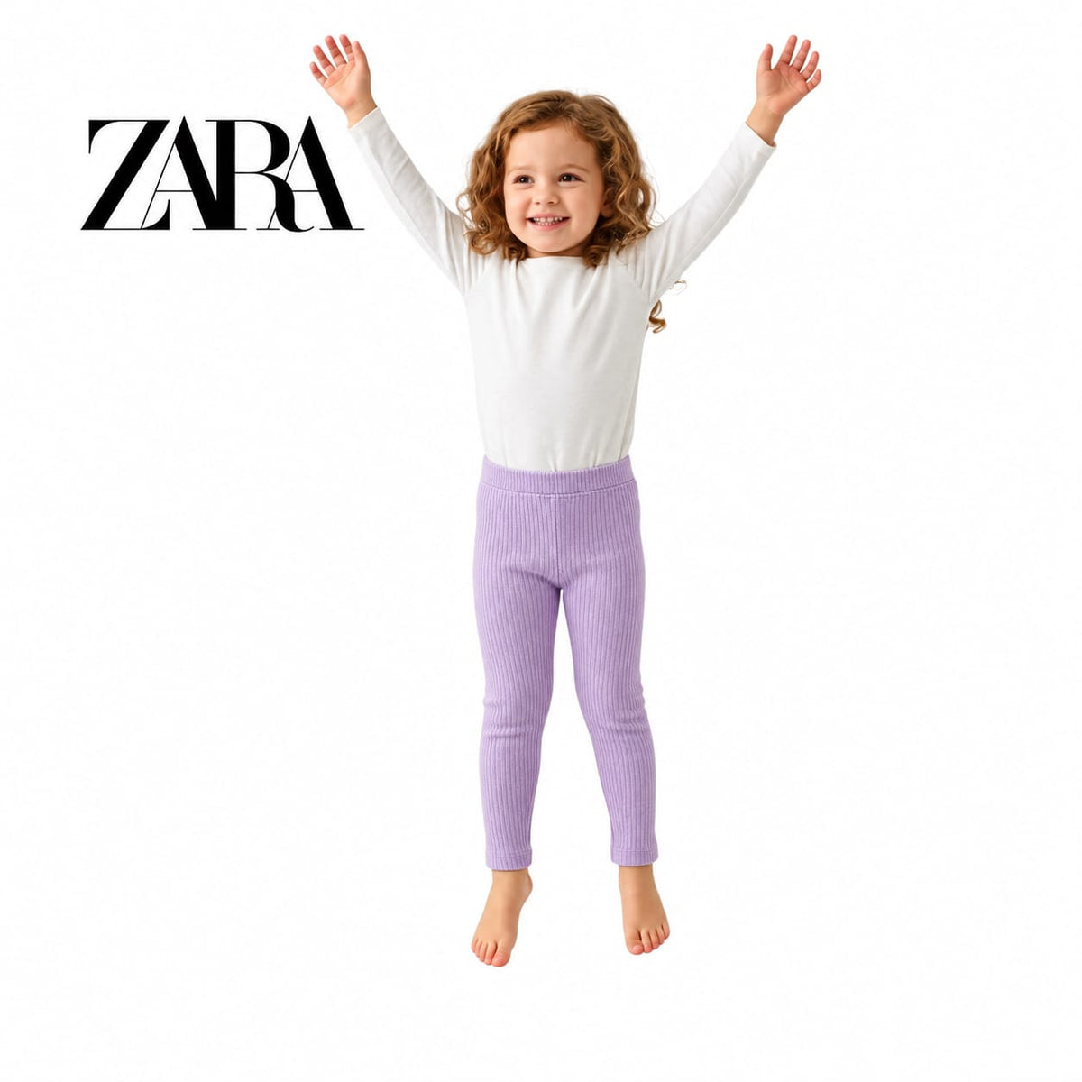 ZARA LILAC RIBBED WARM LEGGINGS