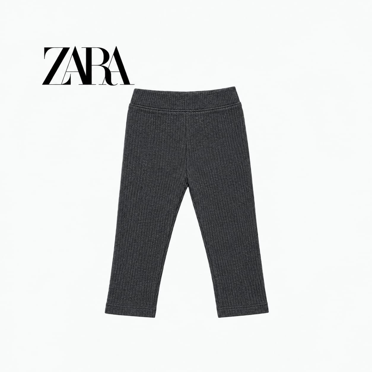 ZARA BLACK RIBBED WARM LEGGINGS