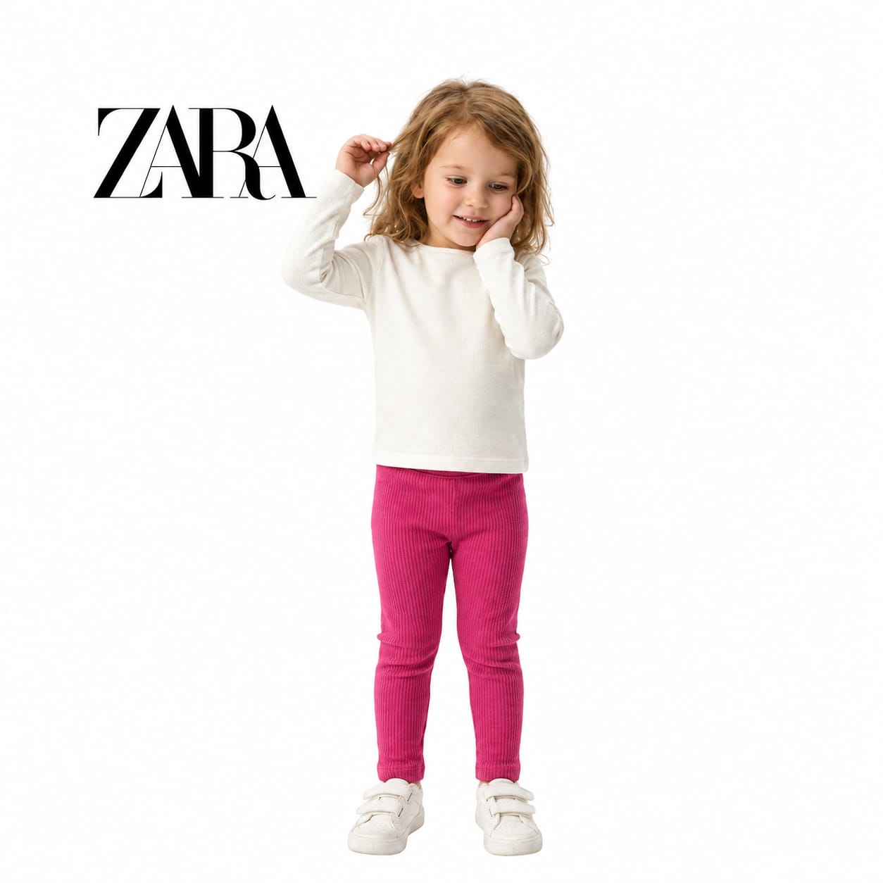 ZARA HOT PINK RIBBED WARM LEGGINGS