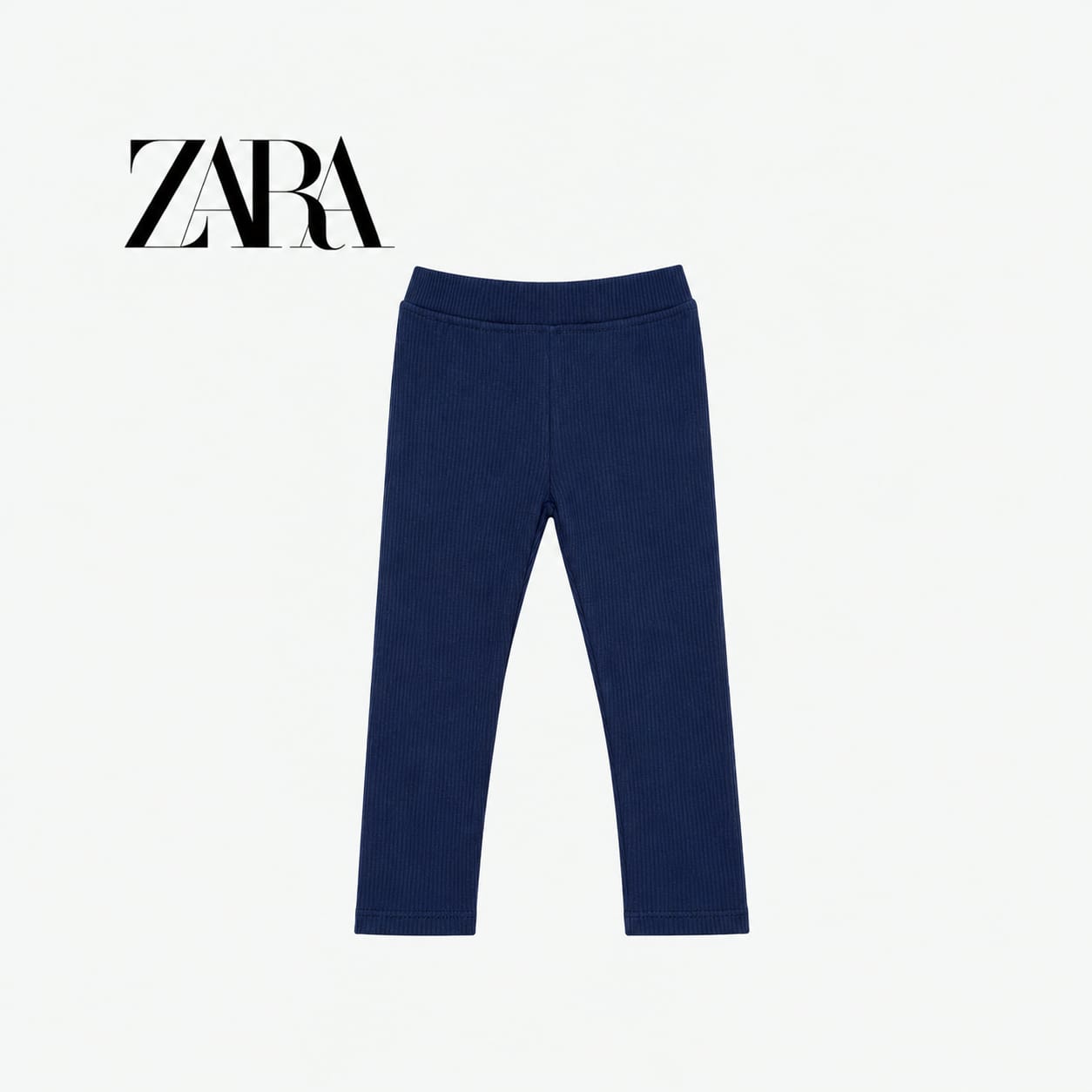 ZARA NAVY RIBBED WARM LEGGINGS