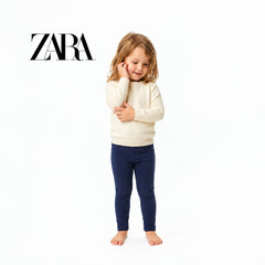 ZARA NAVY RIBBED WARM LEGGINGS