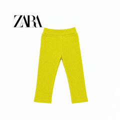 ZARA YELLOW RIBBED WARM LEGGINGS