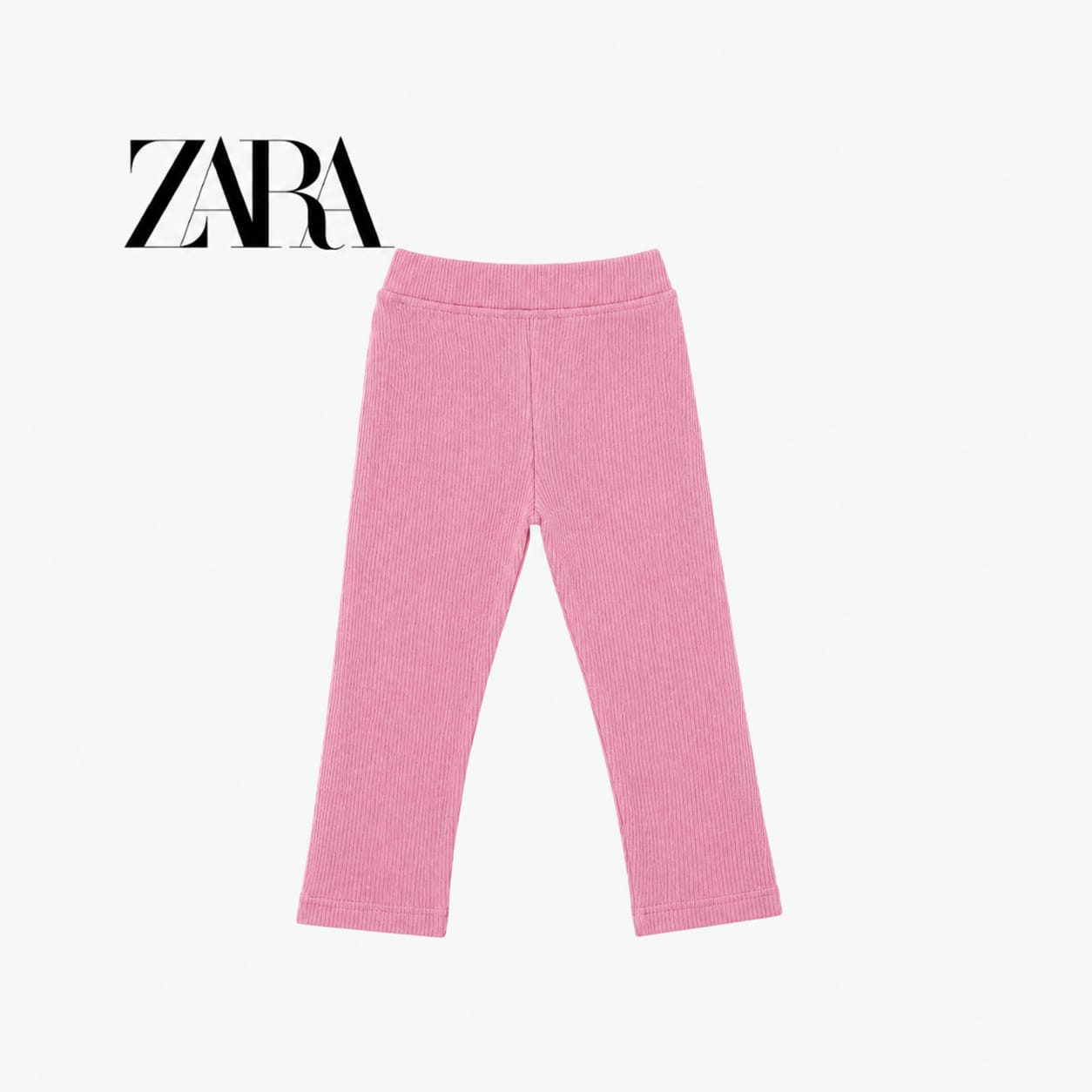 ZARA PINK RIBBED WARM LEGGINGS