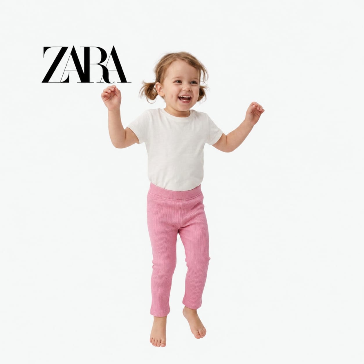ZARA PINK RIBBED WARM LEGGINGS