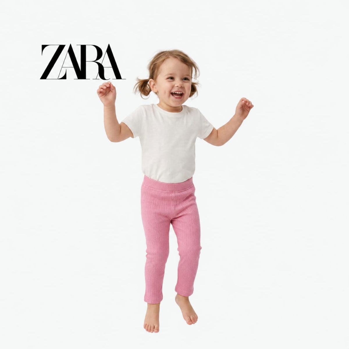 ZARA PINK RIBBED WARM LEGGINGS