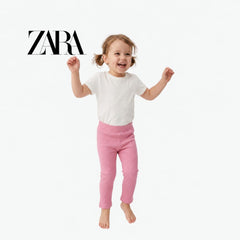ZARA PINK RIBBED WARM LEGGINGS