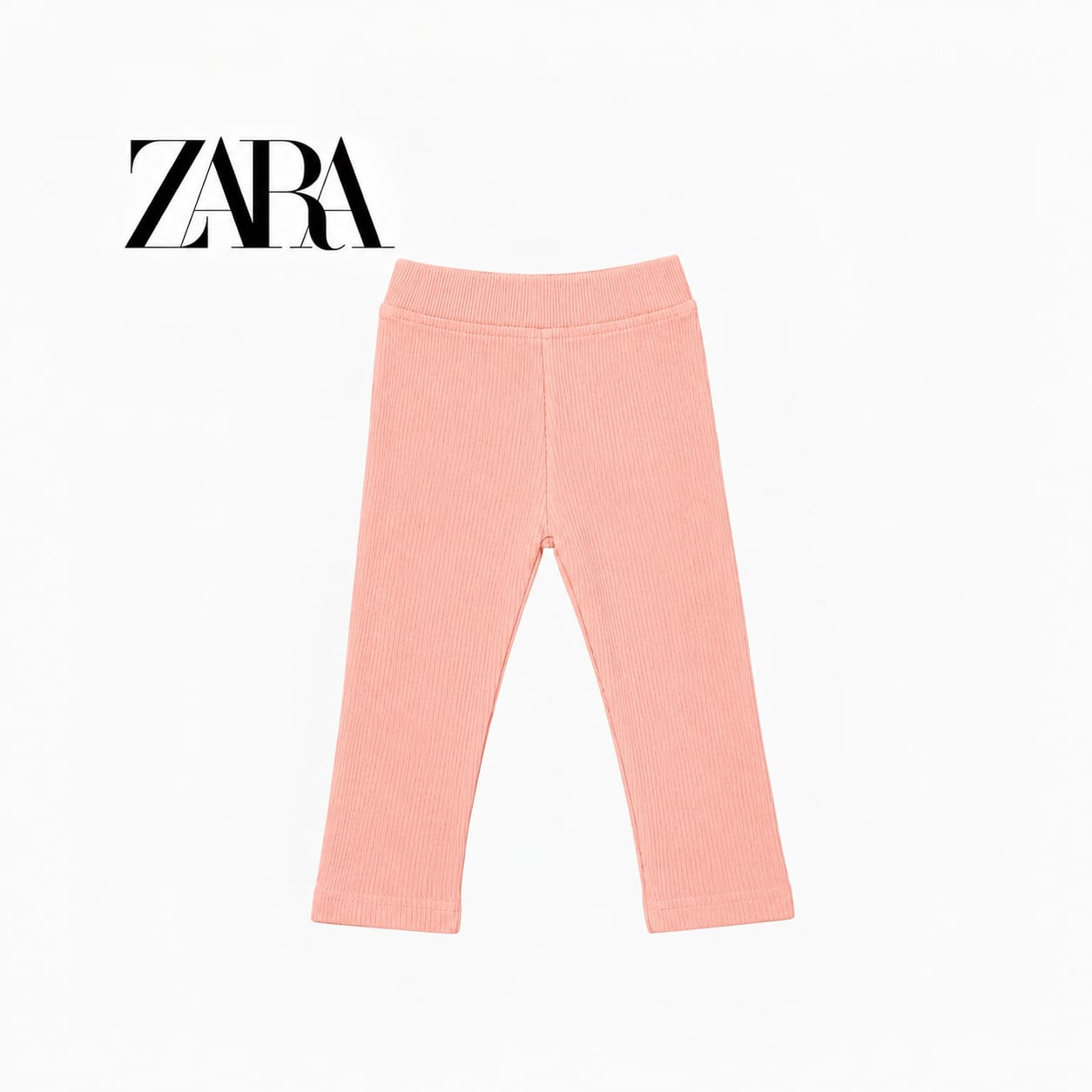 ZARA PEACH RIBBED WARM LEGGINGS