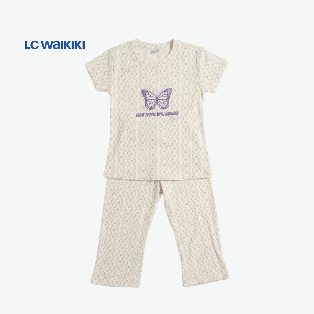 L.C. WAIKIKI CO-ORD WHITE BUTTERFLY