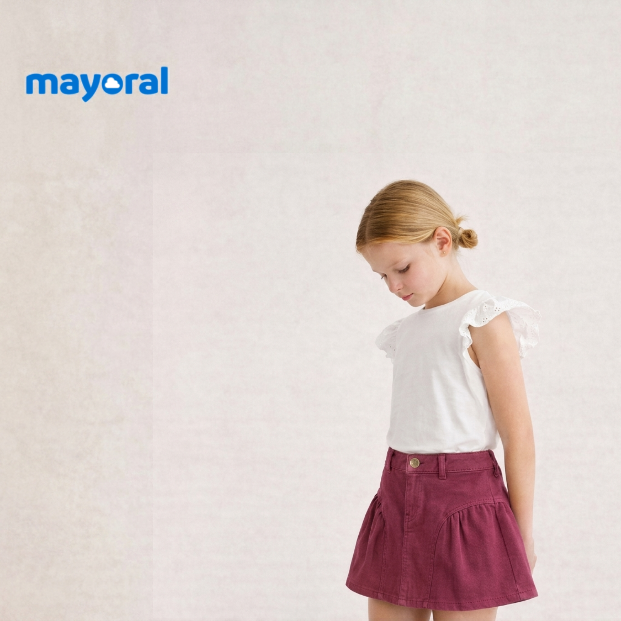 MAYORAL SKIRT DENIM BLUSH BERRY
