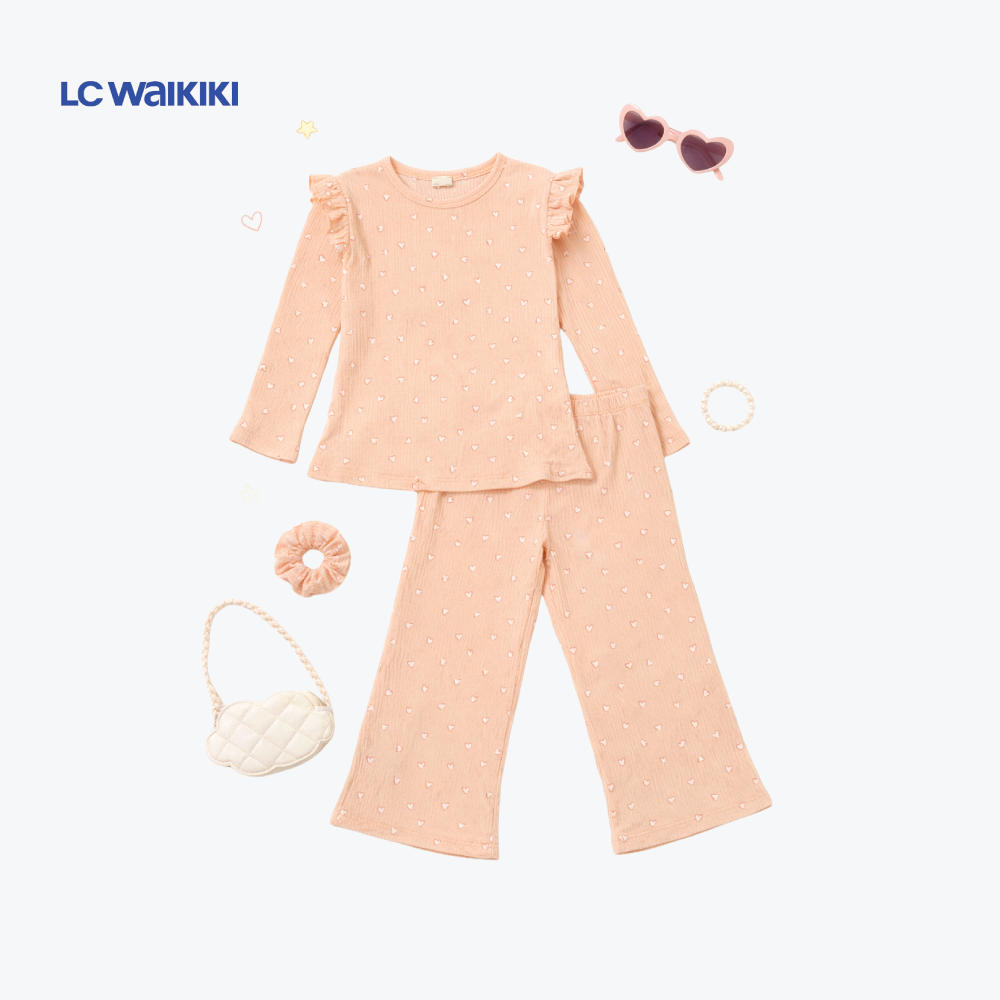 L.C. WAIKIKI CO-ORD PEACH HEARTS