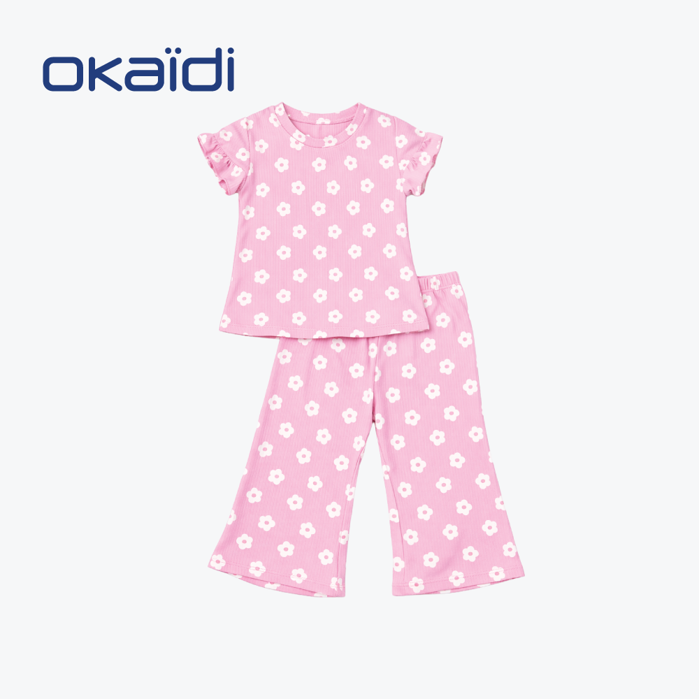 OKAIDI CO-ORD PINK WITH WHITE DAISIES