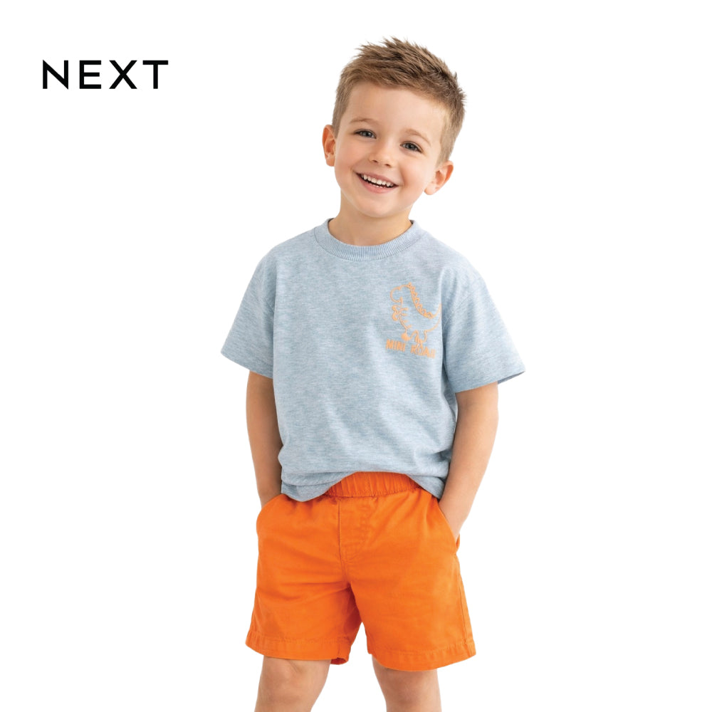 NEXT T-SHIRT GREY WITH ORANGE DINOSAUR