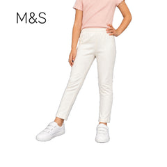 M&S TIGHTS CREAM PLAIN STRAIGHT FIT
