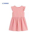 L.C. WAIKIKI FROCK NEON PINK WITH GREEN LEAVES