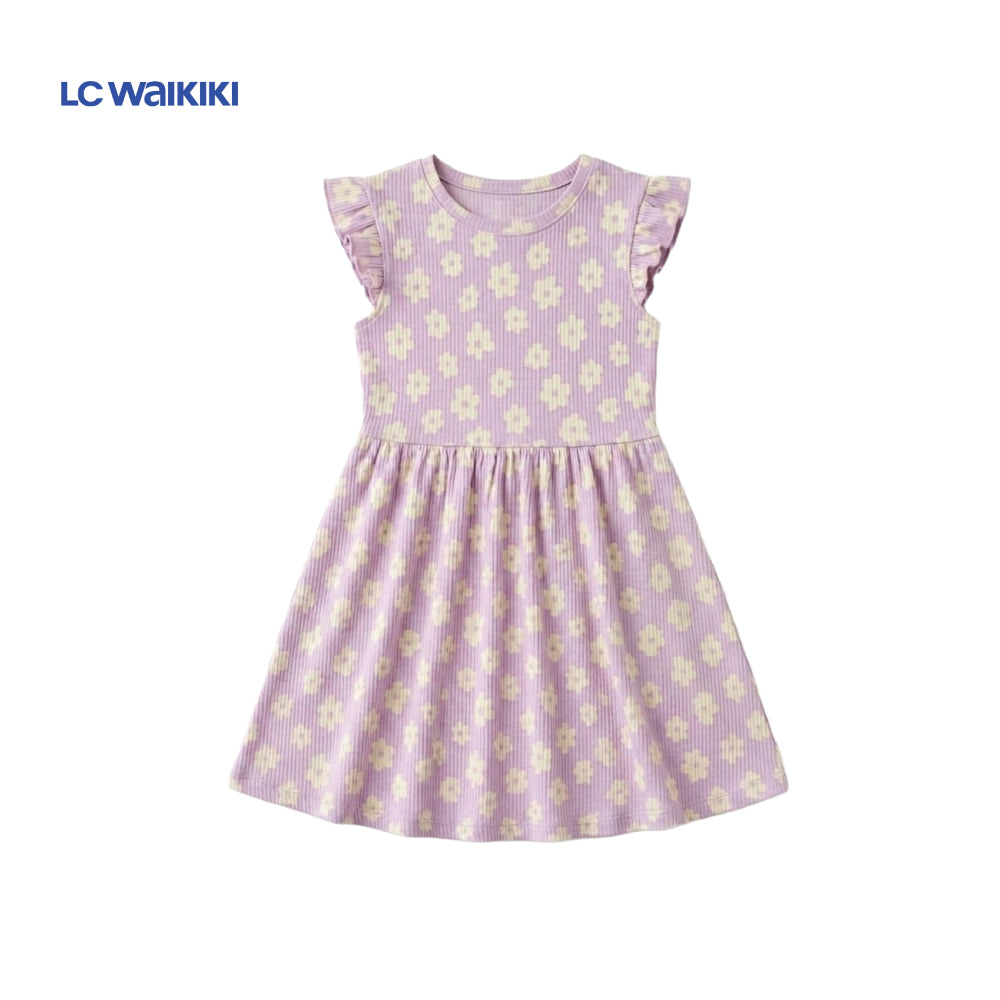 L.C. WAIKIKI FROCK PURPLE WITH WHITE DAISIES