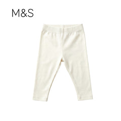 M&S TIGHTS CREAM PLAIN STRAIGHT FIT