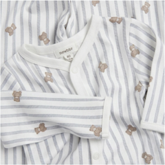 NEWBIE FULL LENGTH ONESIE STRIPES WITH TEDDY BEAR