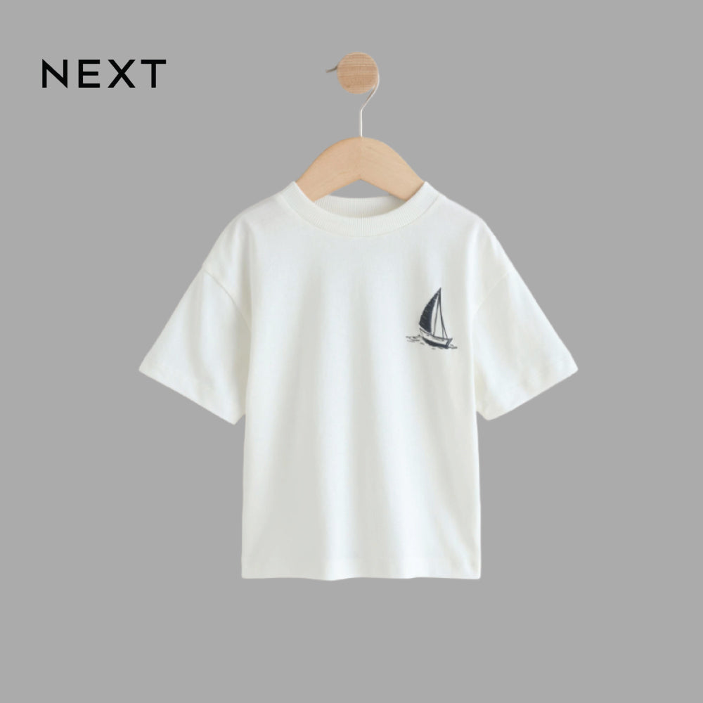 T-SHIRT WHITE WITH YACHT